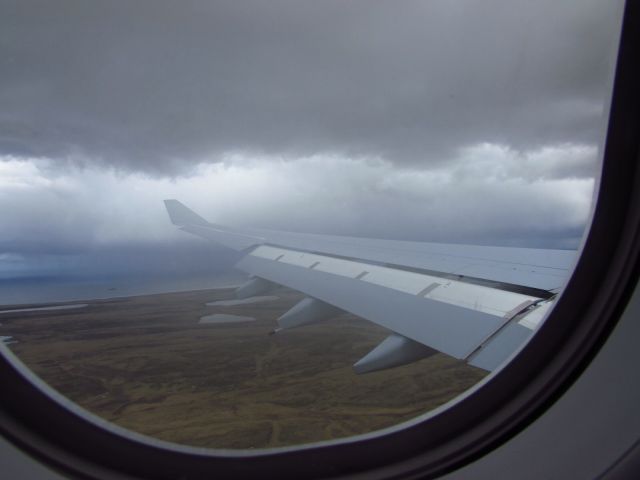 Airbus A330-200 (G-VYGG) - Final approach to RAF Mt Pleasant, Falkland Islands