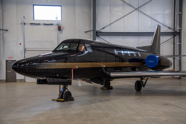 North American Sabreliner (N217HM) - Lovely classic in the hangar.