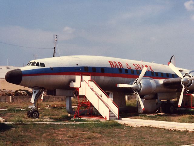 CS-TLC — - Kirkop, Mata, Oct. 15, 1986. Once CS-TLC with TAP, this Connie took part in the Biafran Airlift in 1967 as 5T-TAF. Used as a restaurant from 1974-1988. Sadly, destroyed by vandals in 1997.