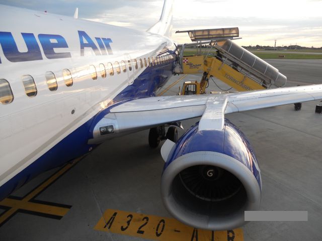 Boeing 737-500 (YR-AMB) - boarding fly 0B4029 to Copenhagen