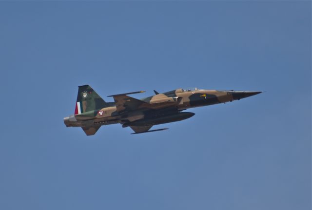 FAM4506 — - A Northrop F-5E Tiger II from the Mexican Air Force´s 401th Fighter Squadron (FAM-4506 MSN MX.1006) perform  a flypast over Santa Lucia AB during the open day in trade show "FAMEX 2019"(04/2019).