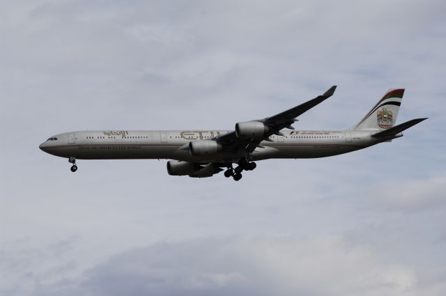 Airbus A340-600 (A6-EHF) - Final Approach to NRT Airport R/W34L on 2012/01/03