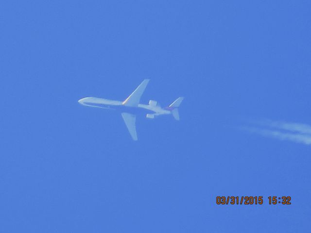 Canadair Regional Jet CRJ-700 (N612QX) - Express Jet flight 4981 from DTW to OKC over Southeastern Kansas at 36,000 feet.