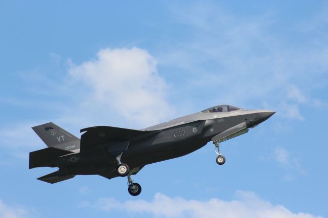 Lockheed F-35C (AFR185344) - Vermont Air National Guard F-35 (based in Burlington) landing at Wisconsin's Volk Field - Home of Air Combat Training. 