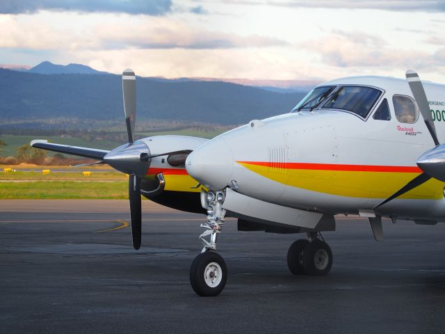 Beechcraft Super King Air 200 (VH-LTQ) - VH-LTQ at Launceston Airport awaiting for its next journey.