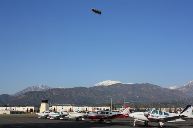 — — - Blimp over San Gabriel Mtns