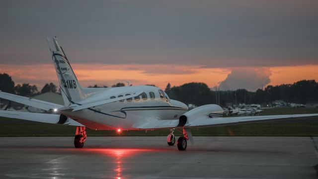 Cessna Conquest 2 (N711MB) - Depart Fond du Lac County Airport on a rainy evening