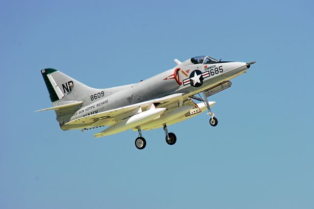 SINGAPORE TA-4 Super Skyhawk — - Navy A-4 Skyhawk Takes Off to Join Navy Heritage Flight at EAA 2011