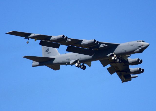 Boeing B-52 Stratofortress (60-0035) - At Barksdale Air Force Base. Has its weapons pods attached.