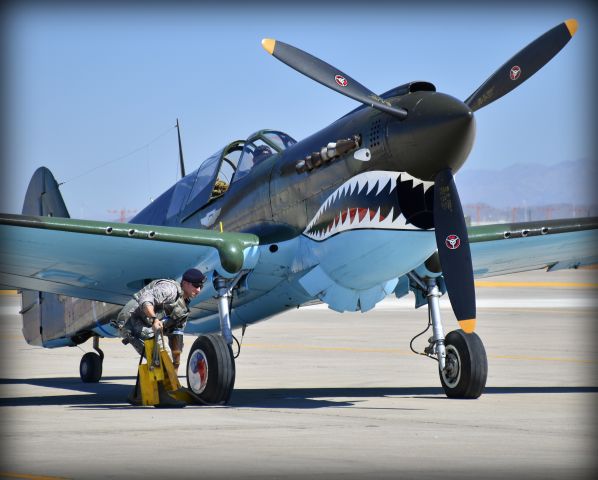 CURTISS Warhawk (N1226N) - Luke AFB Open House and Airshow 2016. P-40 ready for start up.