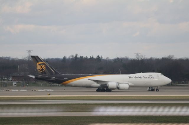 BOEING 747-8 (N612UP) - Weather diverted 747. One of four. Taken from inside terminal