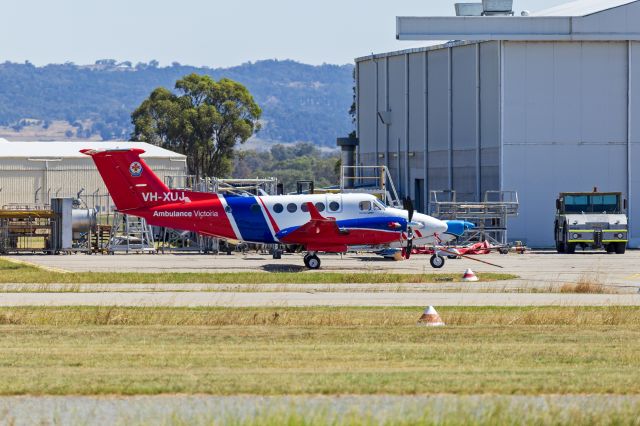 Beechcraft Super King Air 200 (VH-XUJ) - Pel-Air, operated for Ambulance Victoria, (VH-XUJ) Beechcraft B200CGT King Air 260C at Wagga Wagga Airport.