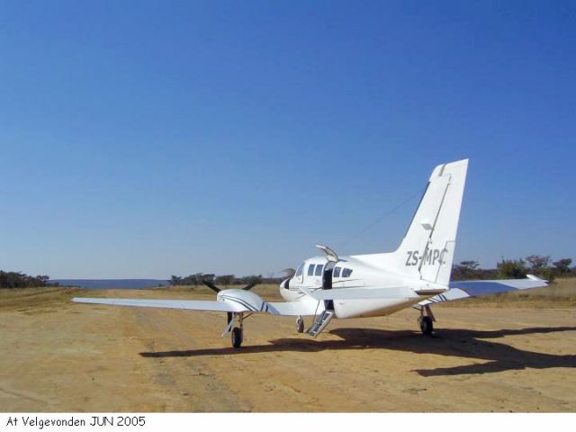 Cessna 402 (ZS-MPC) - At Velgevonden, South Africa.