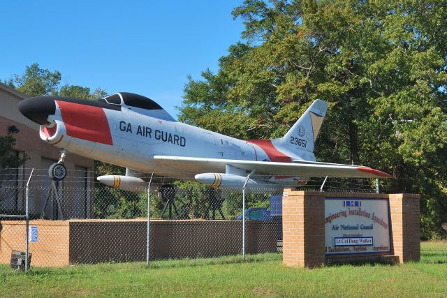 52-3651 — - US Air Force - North American F-86L Sabre C/N 190-54 - 52-3651 - At the Gate of the Georgia Air National Guard at Macon Airport - 2010-Oct-30.