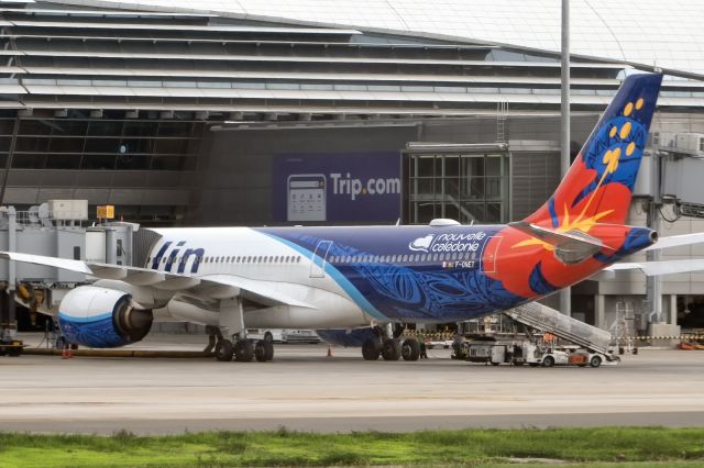 Airbus A330-900 (F-ONET) - 25th May, 2025: New Caledonia based Aircalin flight SB 500 from La Tontouta International Airport in Noumea seen parked at the satellite terminal at Bangkok Suvarnabhumi. 