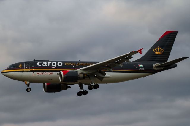 Airbus A310 (JY-AGQ) - dark clouds in frankfurt