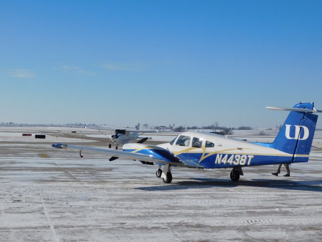 Piper PA-44 Seminole (N4438T) - A clear day in January meant a busy day of flying for University of Dubuque Aviation students.  In this case, a nearly empty ramp was a good thing!!!  N4438T returns to the ramp after a flight on this beautifully clear morning.  