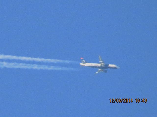 Airbus A320 (N679AW) - US Airways flight 680 from PHX to DCA over Southeastern Kansas at 35,000 feet.