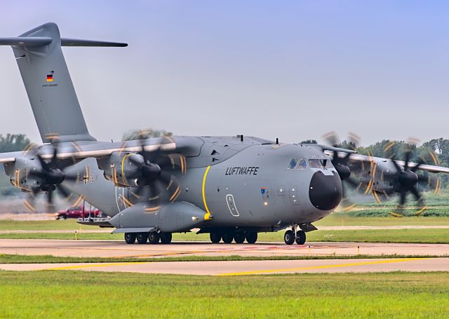 AIRBUS A-400M Atlas (GAF5436) - German Air Force 063 taxiing on Bravo towards the ramp after doing a few laps in the pattern during practice for Thunder Over Michigan.br /br /8/6/2021