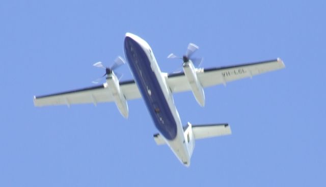 de Havilland Dash 8-200 (VH-LCL) - Australian NAVY LADS (Laser Airborne Depth Sounder)Hydrography Dash 8-202Q VH-LCL flying over Burnie Tasmania on Feb 4 2017