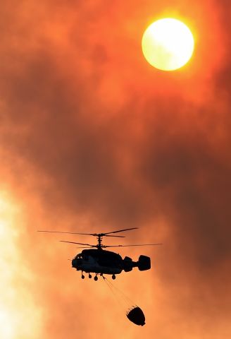 EC-JSQ — - A Kamov KA-32 helping to extinguish a forest fire on Gran Canaria.