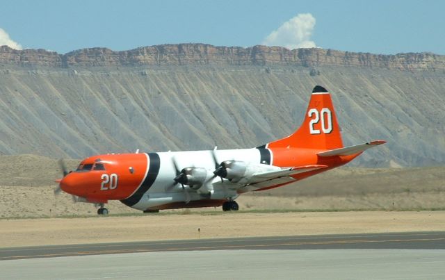 Lockheed P-3 Orion (N920AU) - 01 SEP 2006 - Fire season at the KGJT tanker base.