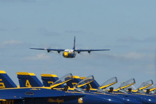 — — - Blue Angels Fat Albert fly by. Little Rock Air Force Base in Jacksonville, AR.