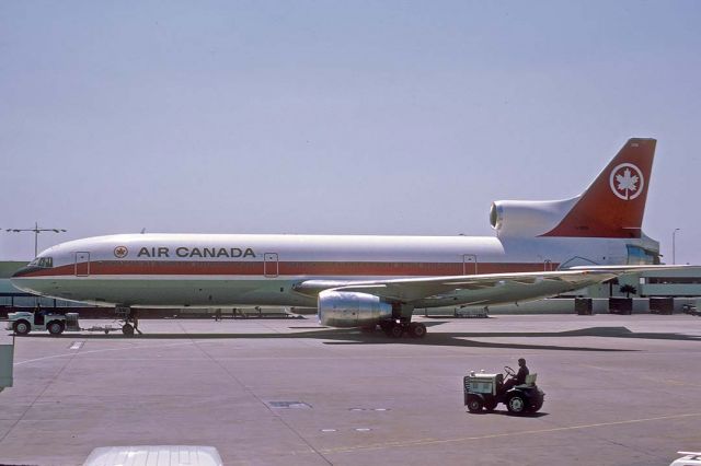 Lockheed L-1011 TriStar (C-FTNJ) - Lockheed L-1011 C-FTNJ at Los Angeles on April 13, 1974, just one month after being delivered to Air Canada. It was leased to Air Lanka for a couple of weeks in February 1982, during which it was registered as 4R-TNJ. Air Canada parked it at Marana, Arizona in November 1990. Orbital Sciences Corporation pulled it out of storage in May 1992, registered it as N140SC, modified it to launch Pegasus rockets into orbit, and named it Stargazer.