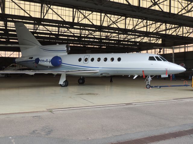 Dassault Falcon 50 (VH-FJQ) - this beauty rocked up from collongata to its home at Bankstown regional airport this afternoon. Photo taken with a coolpix P510