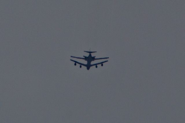 UNKNOWN — - Utter serendipity as the very unique combined sound of a B1 Lancer and a KC 135 tanker flew over my house. No IS on FlightAware of course, and not the best quality, but what a sight. I was so very fortunate to have my camera nearby as they flew over our home in Kingston, WA