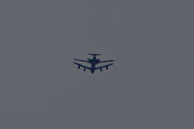 UNKNOWN — - Utter serendipity as the very unique combined sound of a B1 Lancer and a KC 135 tanker flew over my house. No IS on FlightAware of course, and not the best quality, but what a sight. I was so very fortunate to have my camera nearby as they flew over our home in Kingston, WA