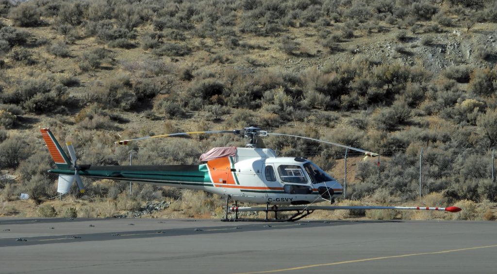 Eurocopter AS-350 AStar (C-GSVY) - Temporarily parked near Mountain West at Carson City airport, Nevada USA