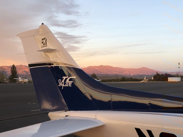 Cessna Skylane (N2114R) - Sunlight off the mountains at Santa Ynez, CA