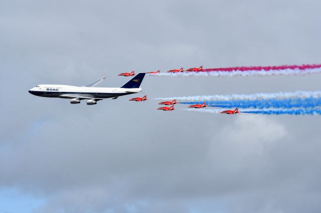 Boeing 747-400 (G-BYGC) - British Airways retro paint scheme 747-400 with Reds at Fairford RIAT 2019br /br /https://www.flightglobal.com/news/articles/pictures-boac-747-retrojet-marks-british-airways-ce-455845/