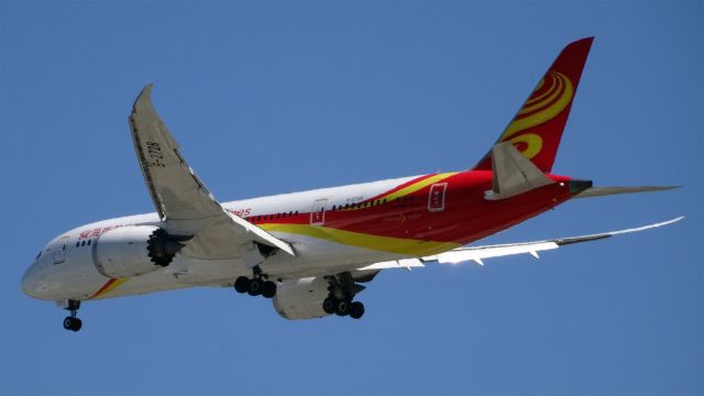 Boeing 787-8 (B-2728) - B-2728 Hainan Airlines Boeing 787-8 Dreamliner - cn 34938 / ln 73br /First Flight * Oct 2012br /Age 2.7 Yearsbr /2015-06-21 HU7989 Beijing (PEK) San Jose (SJC) 14:57-->Landed 11:28