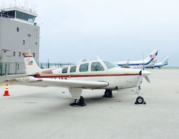 Beechcraft Bonanza (36) (N6640S) - At Clevelands Burke Lakefront Airport  parked next to the Trump/Pence Campaign Aircraft for RNC.  