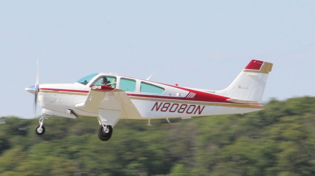 Beechcraft Bonanza (36) (N8080N) - Departing rwy 27... 2012