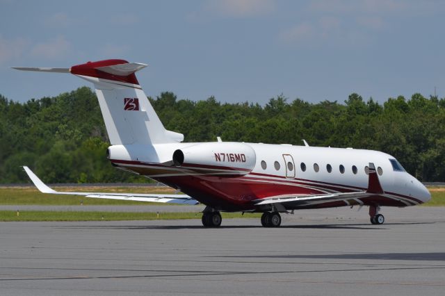 IAI Gulfstream G280 (N716MD) - BMB AIRCRAFT LLC (Bob Mills Furniture) taxiing at KJQF - 7/28/18