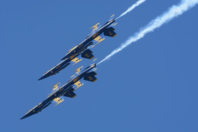 — — - Blue Angels over San Francisco bay 