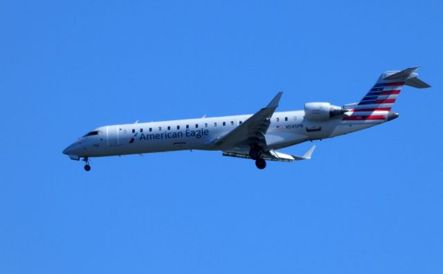 Canadair Regional Jet CRJ-700 (N545PB) - Shown here on approach is an American Airlines Eagle Canadair Regional Jet CRJ-700 in the Summer of 2018.