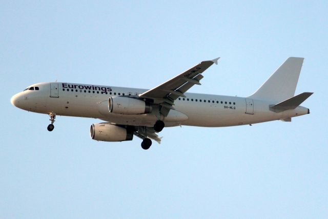 Airbus A320 (9H-MLQ) - On short finals for rwy 05 on 2-Jul-22 operating Eurowings flight EWG2964 from EDDS.