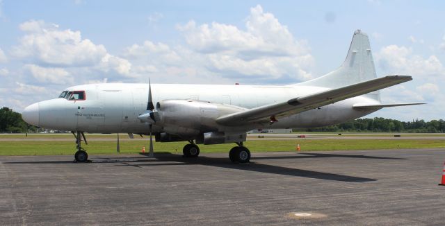 CONVAIR CV-580 (XA-UPL) - A 1952 model (serial number 24) Convair 580 on the commercial ramp at Tuscaloosa National Airport, AL, - afternoon, May 20, 2022. (Best seen in full)