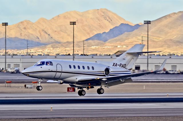 Hawker 800 (XA-RAD) - XA-RAD 2001 Raytheon HAWKER 800XP C/N 258527  Ex N56BE  Thanks to Robert Maverick Rivera for the data. (Facebook)  - Las Vegas - McCarran International (LAS / KLAS) USA - Nevada, December 27, 2012 Photo: Tomás Del Coro