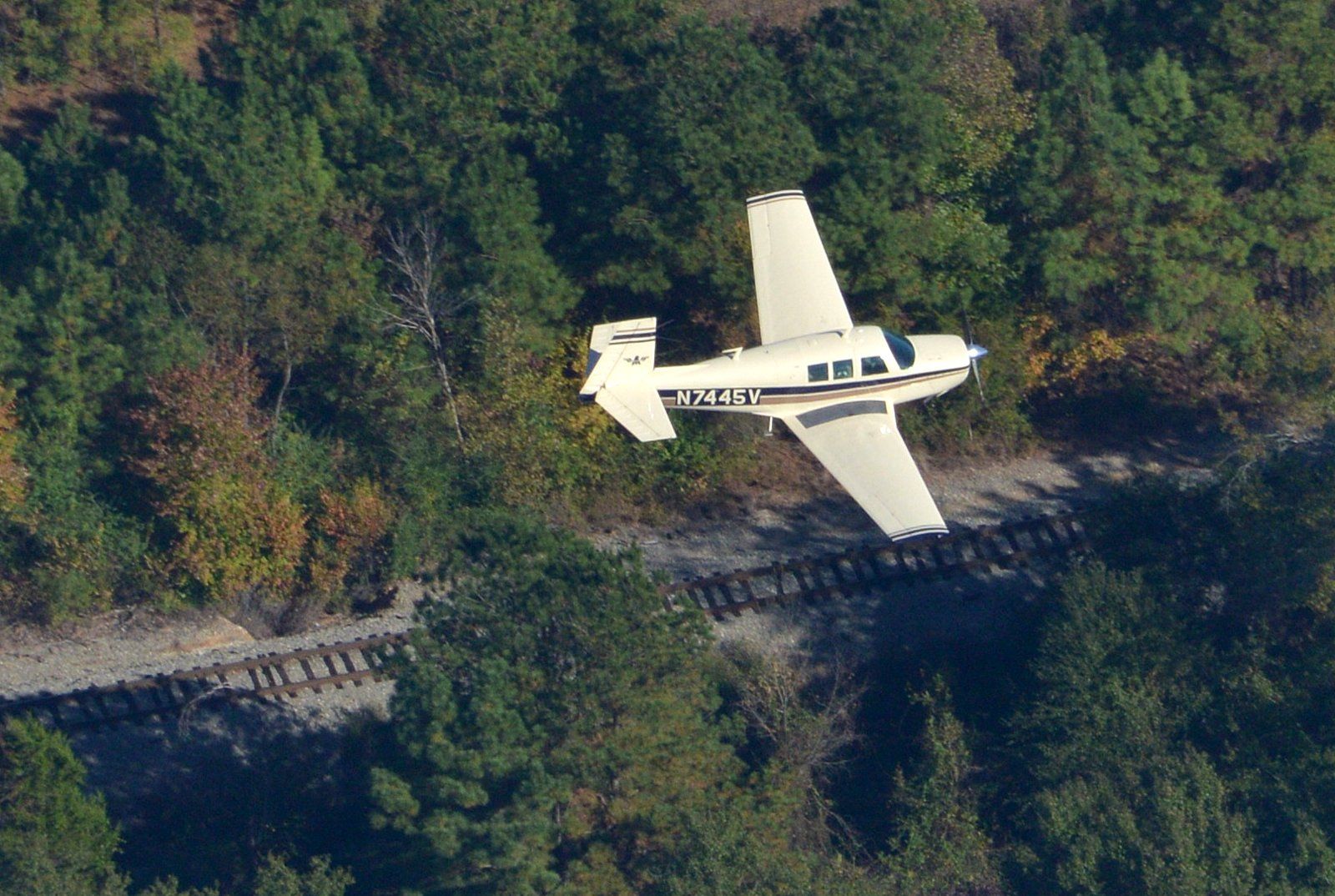 N7445V — - From a Cessna Cardinal RG overhead - aircraft was on final approach.