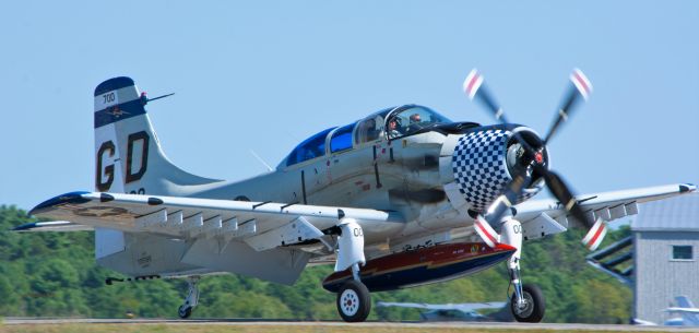 Douglas AD Skyraider (NX188RH) - Skyraider rolls out after landing