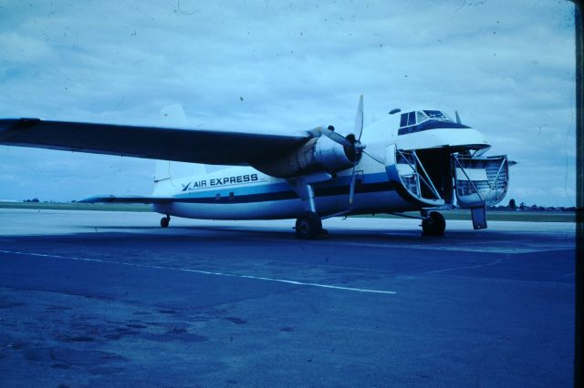 Cessna Conquest 2 (VH-SJQ) - Bristol freighter at Essendon after offloading a 5 ton load of crayfish from Flinders Island, circa 1972. This aircraft crashed into Bass Strait in May 1975 with the loss of both crew. 