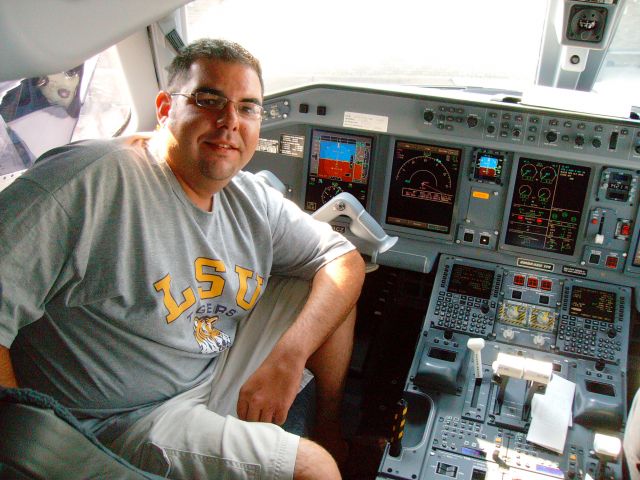 — — - Me visiting the controls        Flight Deck