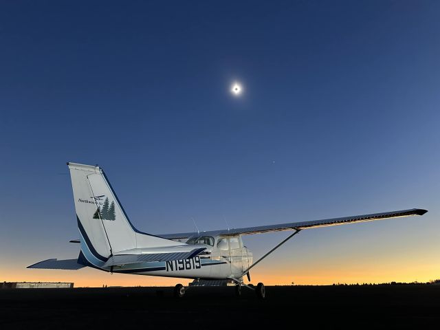 Cessna Skyhawk (N19819) - Northwoods Air C172 at the former Loring AFB during the eclipse of 2024
