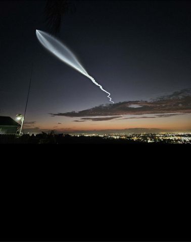 — — - Falcon 9 launch over the skies of San Diego CA