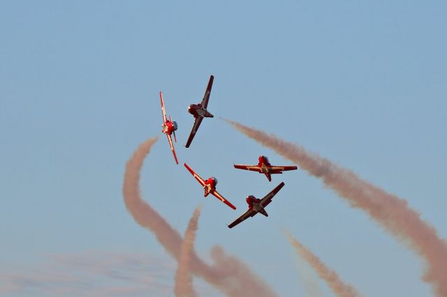 Canadair CL-41 Tutor (11-4109) - The RCAF Snowbirds during Friday evening twilight performance at AirShow London 2017 on 22 Sept 2017.